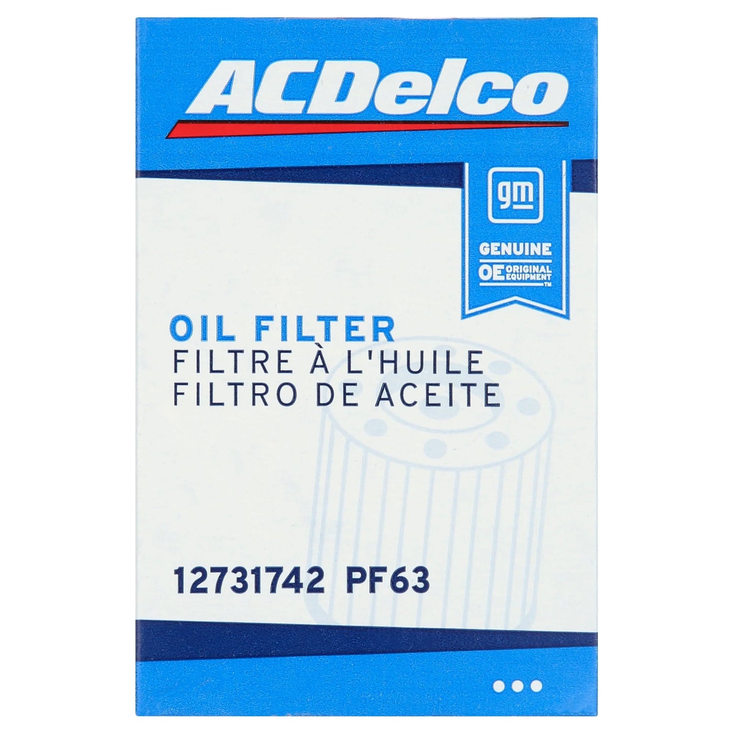 (3 Pack) Acdelco PF63 Original Equipment Engine Oil Filter