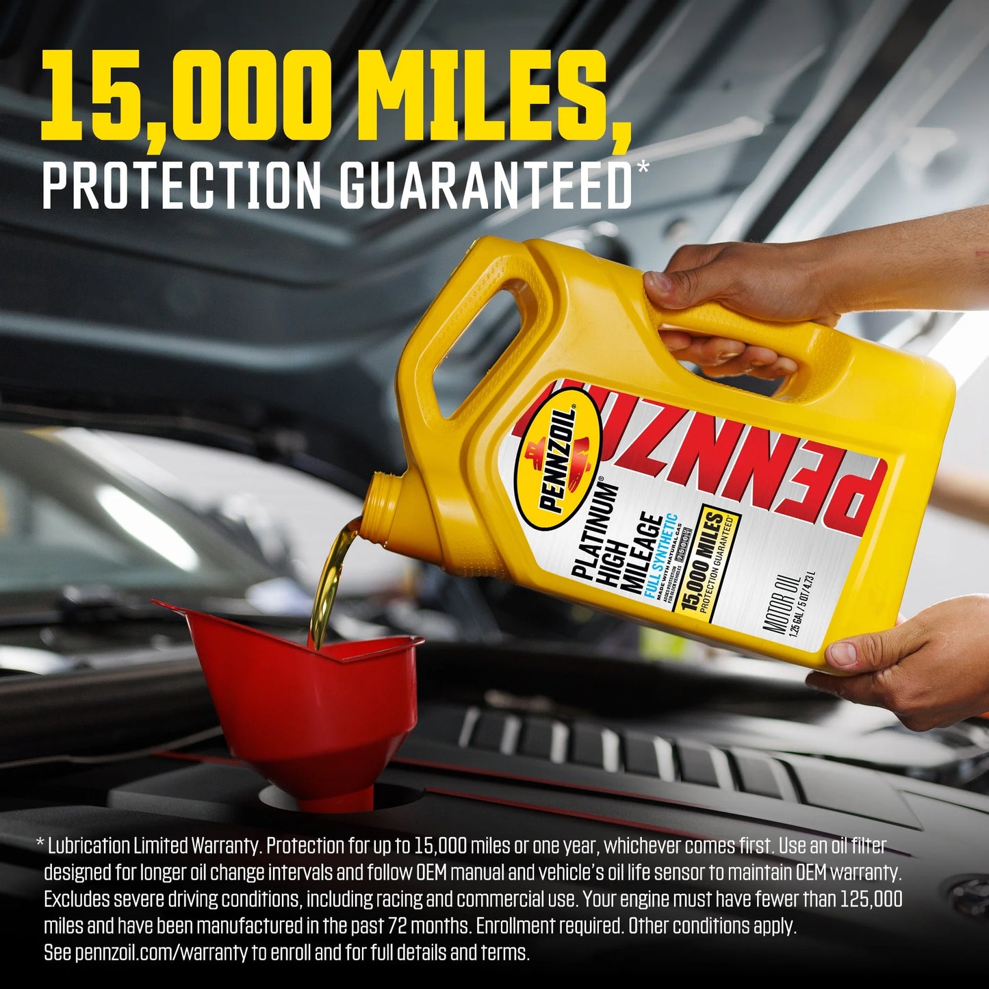 Pennzoil Platinum High Mileage Full Synthetic 5W-30 Motor Oil, 5 Quart