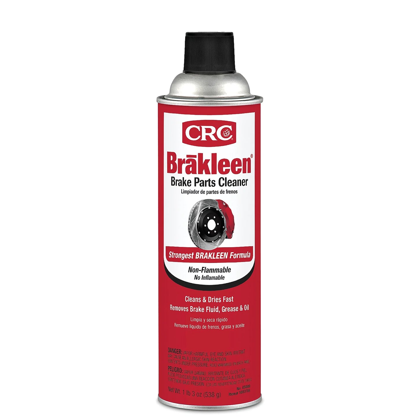 CRC 05089 Brakleen Non-Flammable Brake Parts Cleaner - 19 Oz. - Ideal for Cars, Trucks, & Motorcycles - Safe for All Brake Parts
