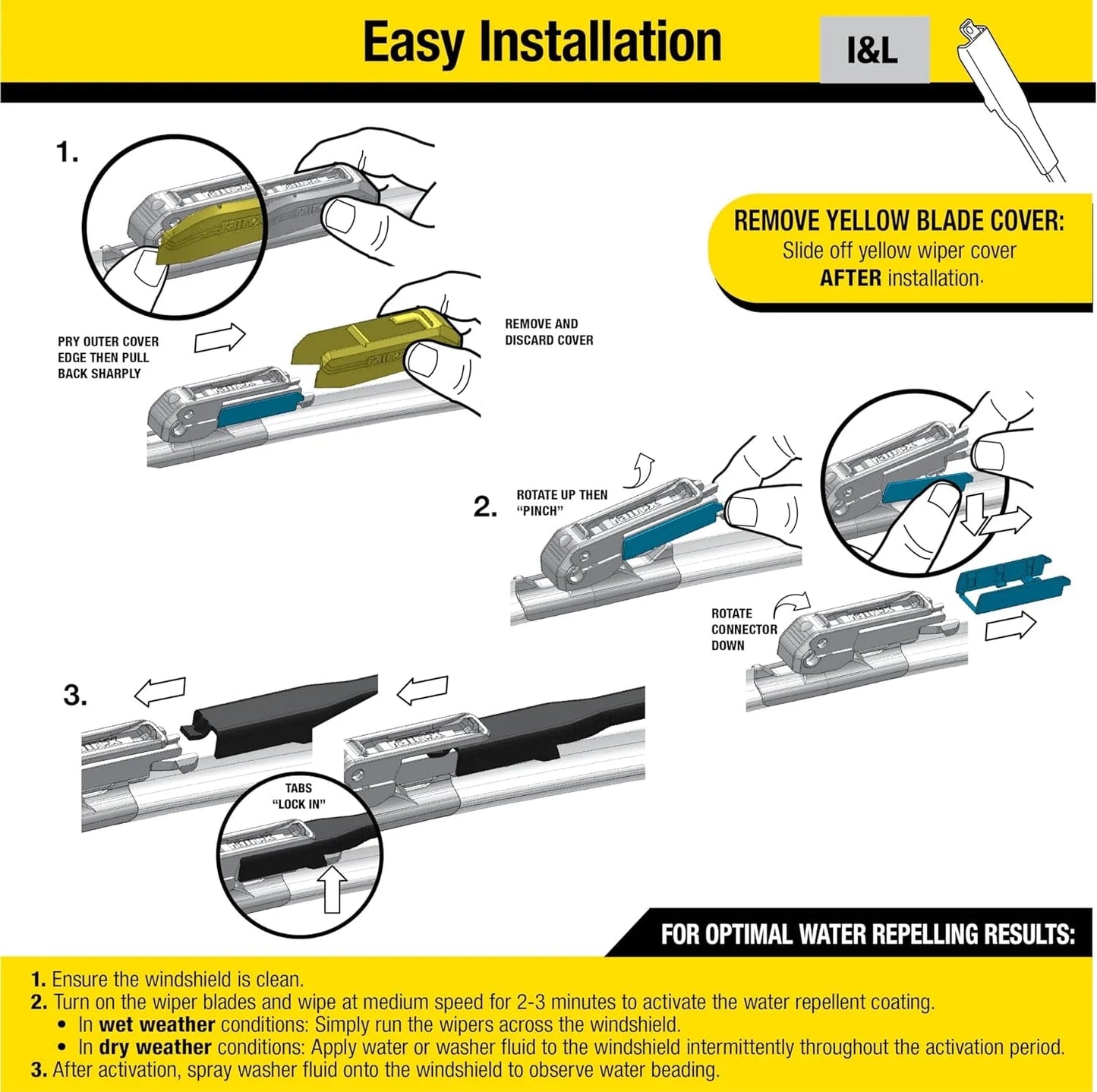 Rain-X Latitude Water Repellency 26" 2-In-1 Windshield Wiper Blade