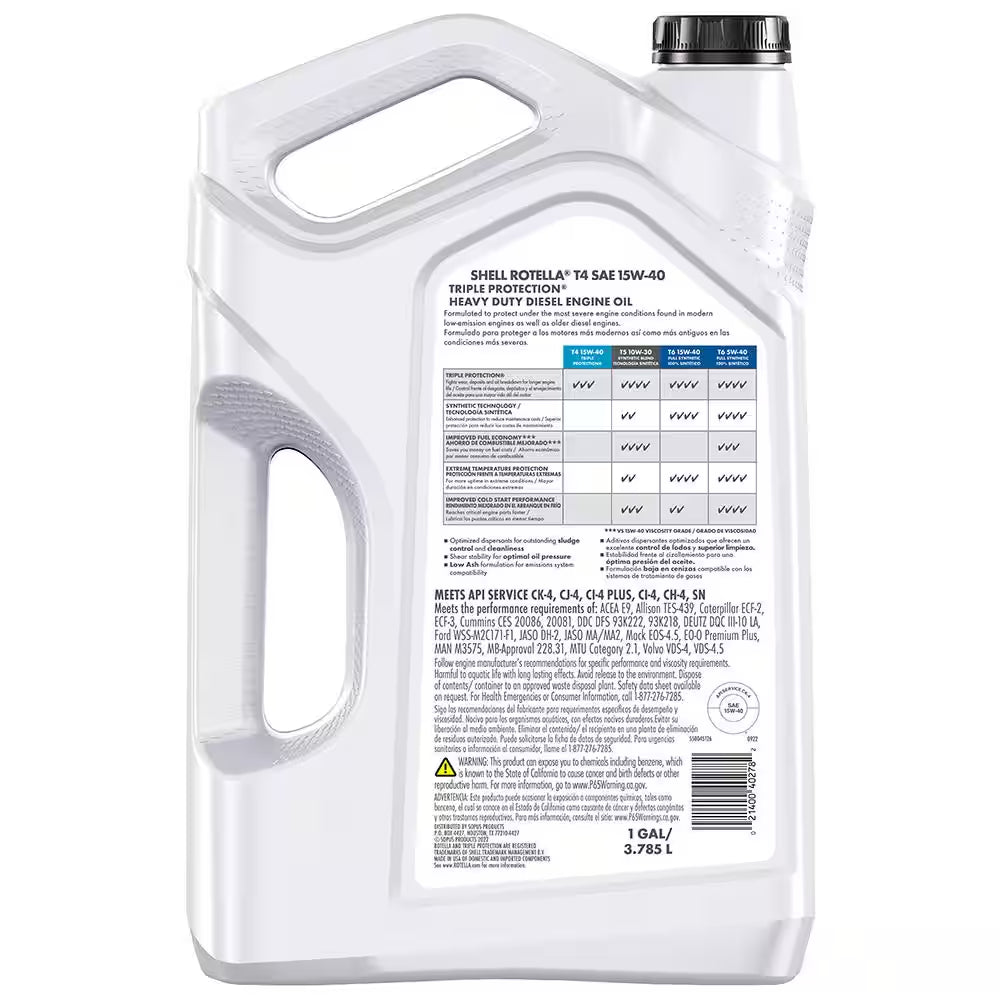 T4 Triple Protection SAE 15W-40 Diesel Motor Oil 1 Gal.