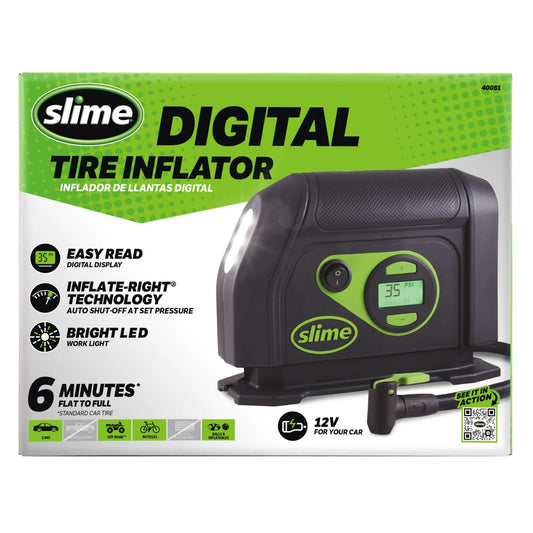 Slime 12V Digital Tire Inflator, Inflates a Standard Mid-Sized Car Tire in 6 Minutes - 40051W