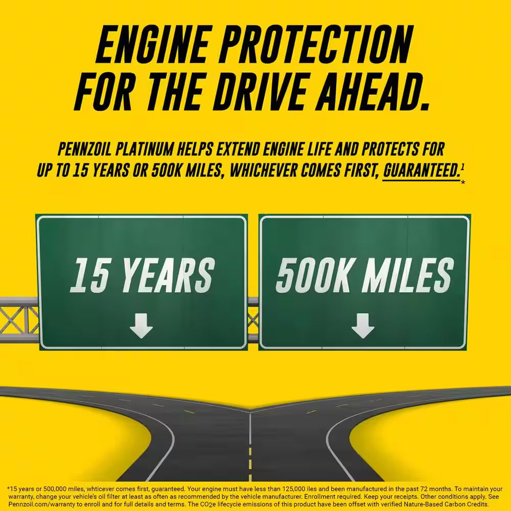 Platinum High Mileage SAE 5W-30 Full Synthetic Motor Oil 5 Qt.