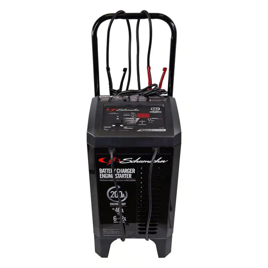 Automotive 6 Volt and 12 Volt 200 Amp Fully Automatic Wheeled Jump Starter and Battery Charger with 40 Amp Boost