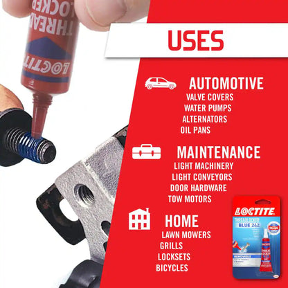 Threadlocker242, Medium-Strength Glue and Bolt Adhesive, Blue