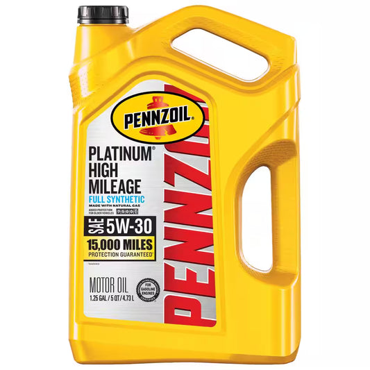 Platinum High Mileage SAE 5W-30 Full Synthetic Motor Oil 5 Qt.