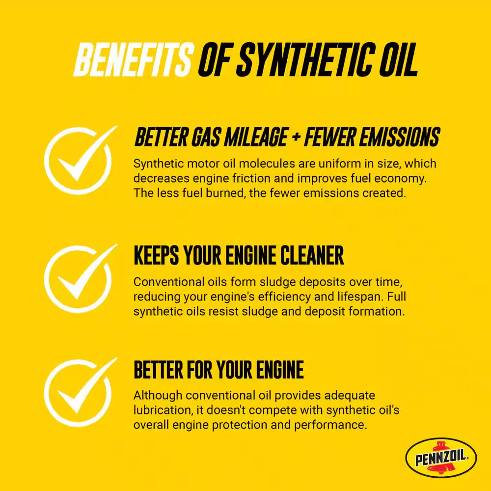 Platinum High Mileage SAE 5W-30 Full Synthetic Motor Oil 5 Qt.