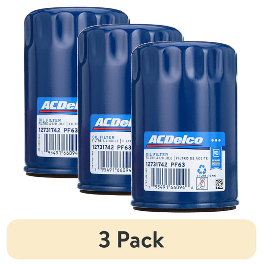 (3 Pack) Acdelco PF63 Original Equipment Engine Oil Filter