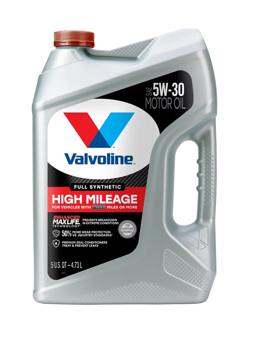 Valvoline Full Synthetic High Mileage with Maxlife Technologyl 5W-30 Motor Oil 5 QT