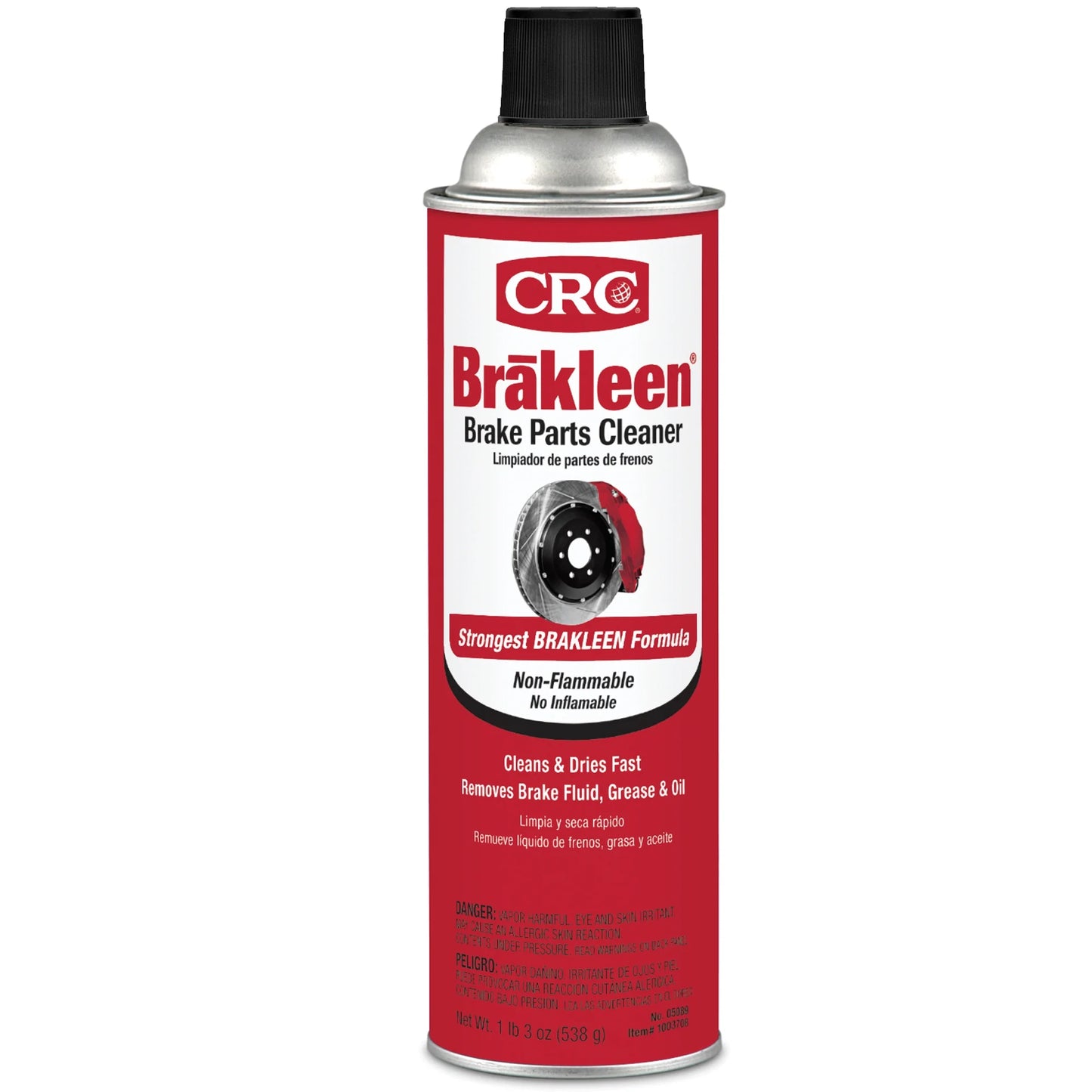 CRC 05089 Brakleen Non-Flammable Brake Parts Cleaner - 19 Oz. - Ideal for Cars, Trucks, & Motorcycles - Safe for All Brake Parts