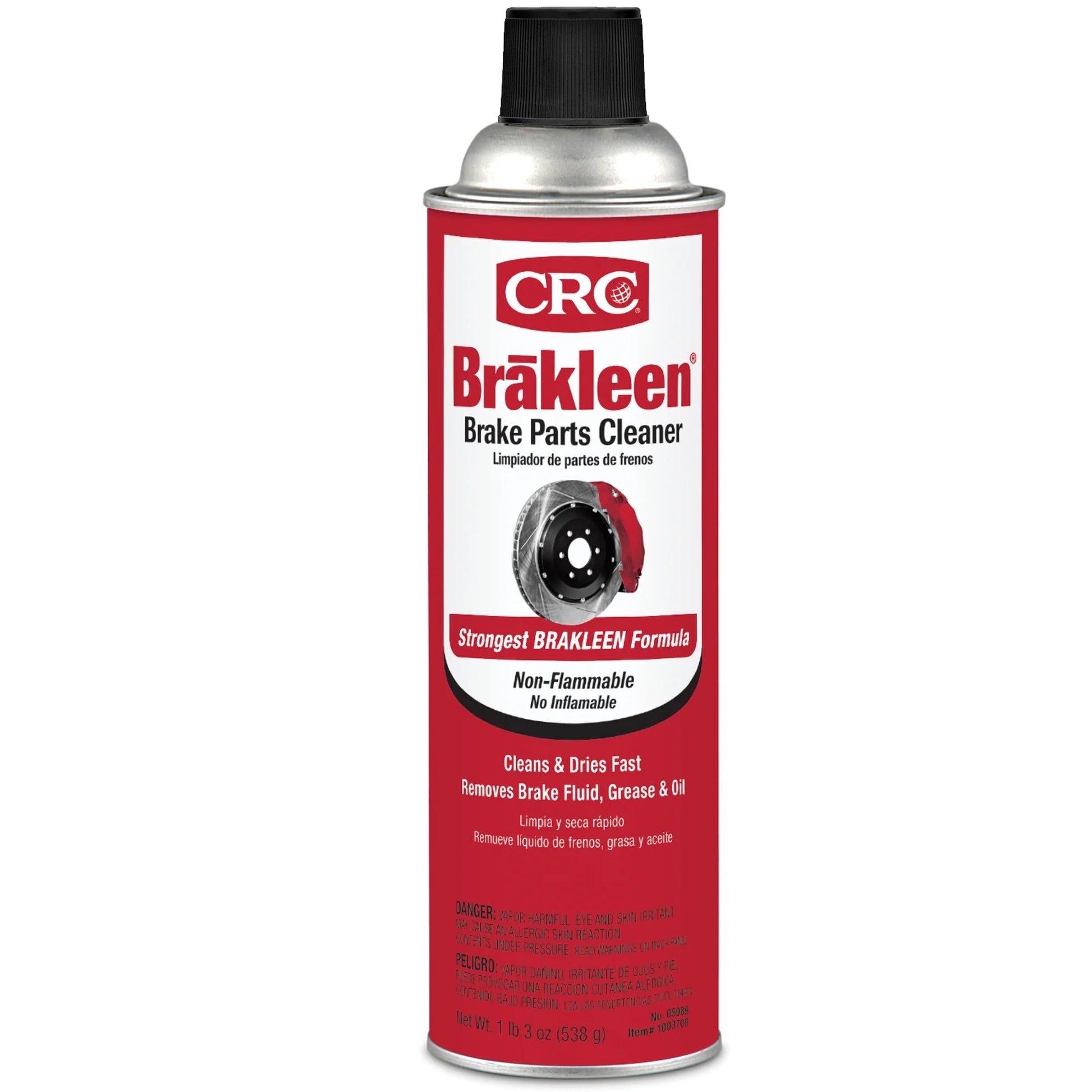 CRC 05089 Brakleen Non-Flammable Brake Parts Cleaner - 19 Oz. - Ideal for Cars, Trucks, & Motorcycles - Safe for All Brake Parts