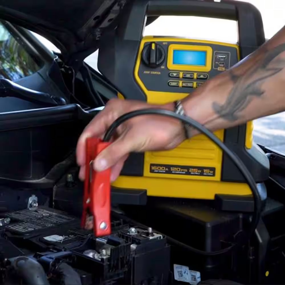1600 Peak Amp Jump Starter with Digital Compressor and USB Power Bank