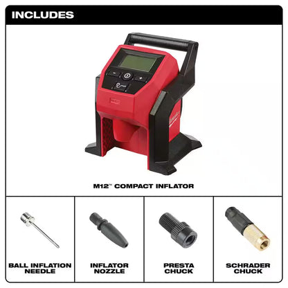 M12 12-Volt Lithium-Ion Cordless Electric Portable Inflator (Tool-Only)