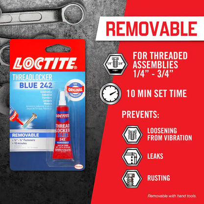 Threadlocker242, Medium-Strength Glue and Bolt Adhesive, Blue