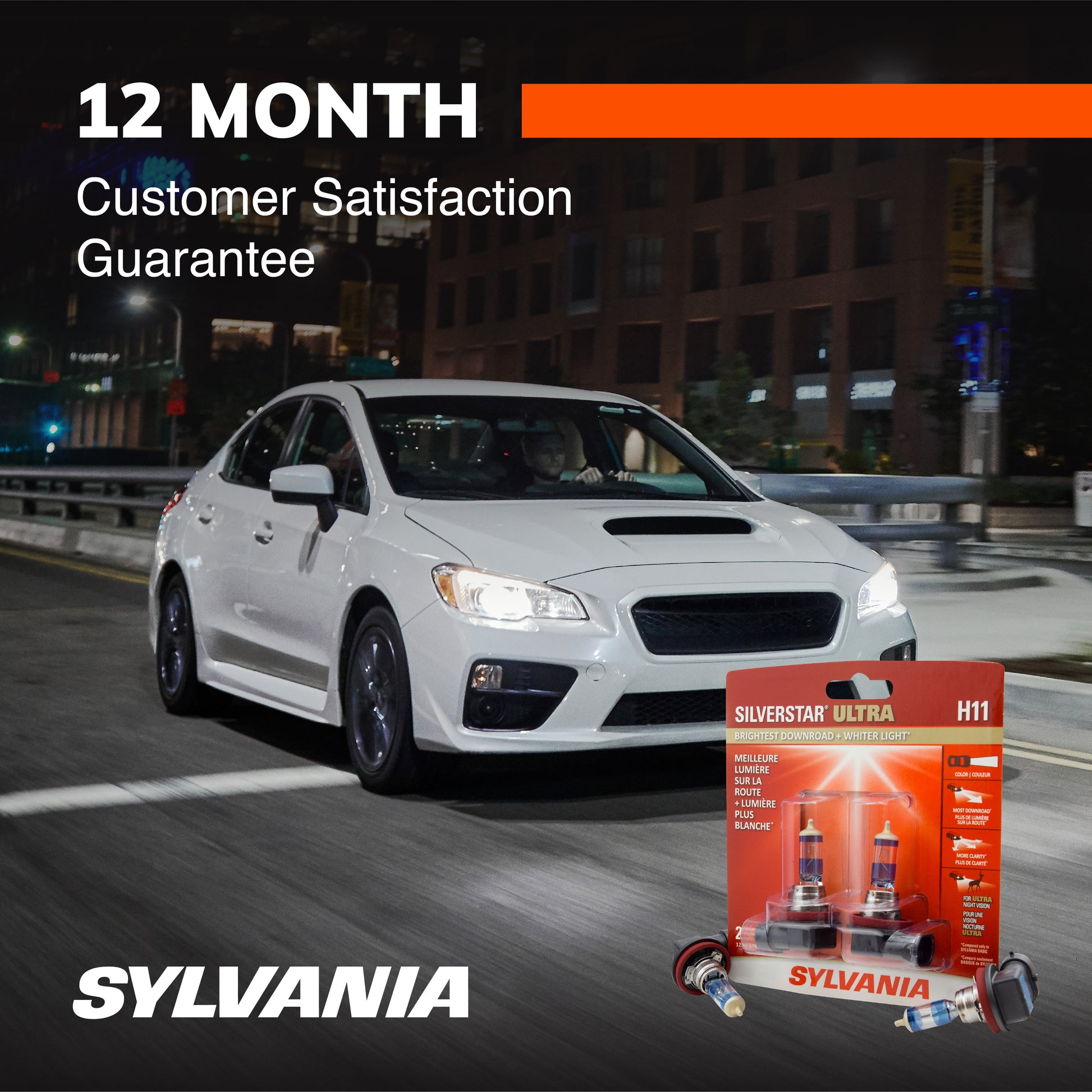 Sylvania H11 Silverstar ULTRA Halogen Headlight Bulb, 2 Pack, Compatible with Multiple Cars