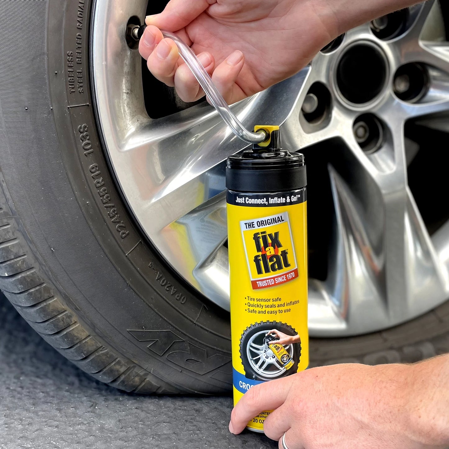 Fix-A-Flat Aerosol Emergency Flat Tire Repair and Inflator, for Large Tires, Eco-Friendly Formula, Universal Fit for All Cars and Small Trucks/Suvs, 20 Oz. (Pack of 1) - S60430