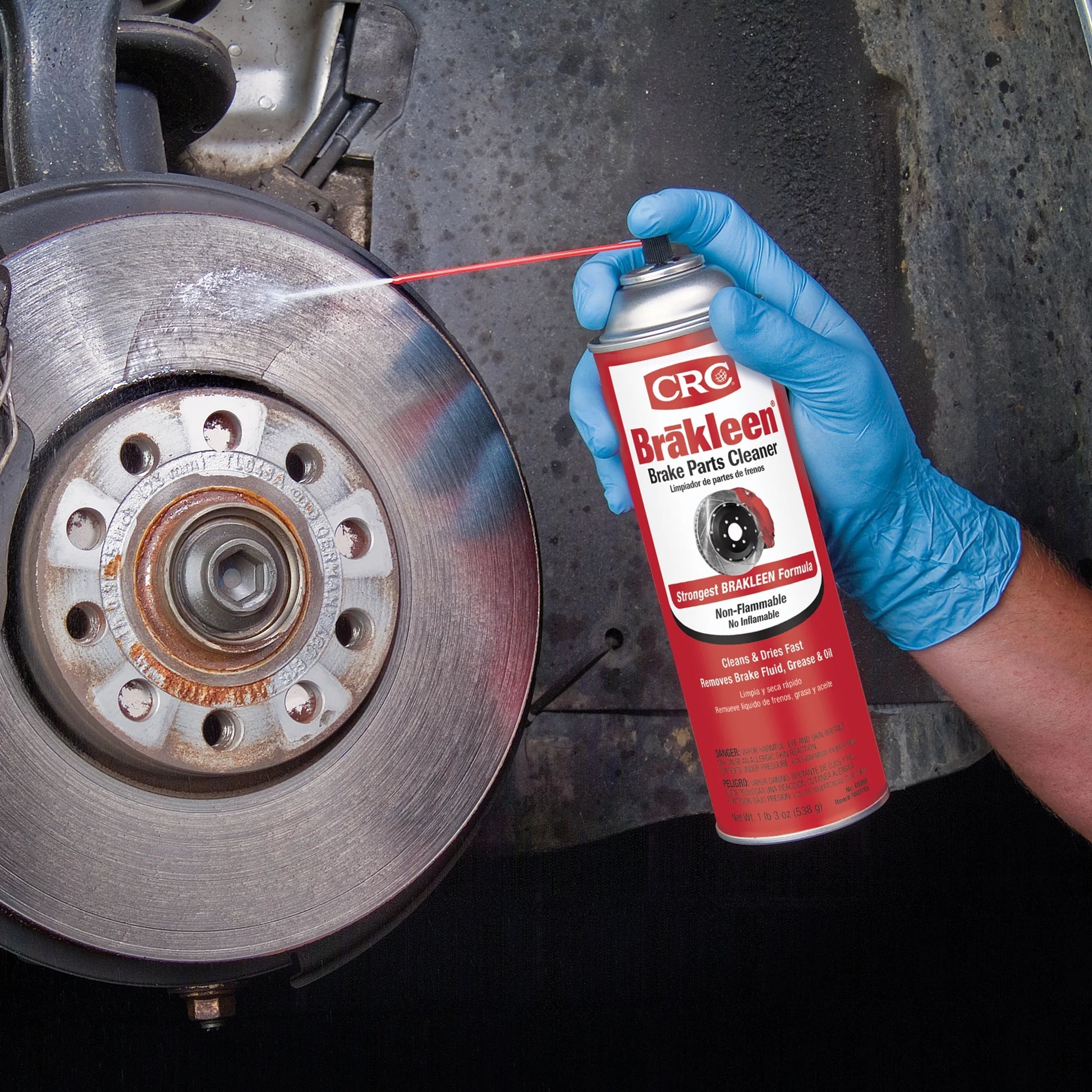 CRC 05089 Brakleen Non-Flammable Brake Parts Cleaner - 19 Oz. - Ideal for Cars, Trucks, & Motorcycles - Safe for All Brake Parts