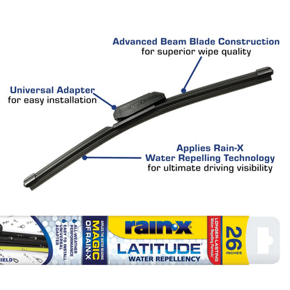 Rain-X Latitude Water Repellency 26" 2-In-1 Windshield Wiper Blade