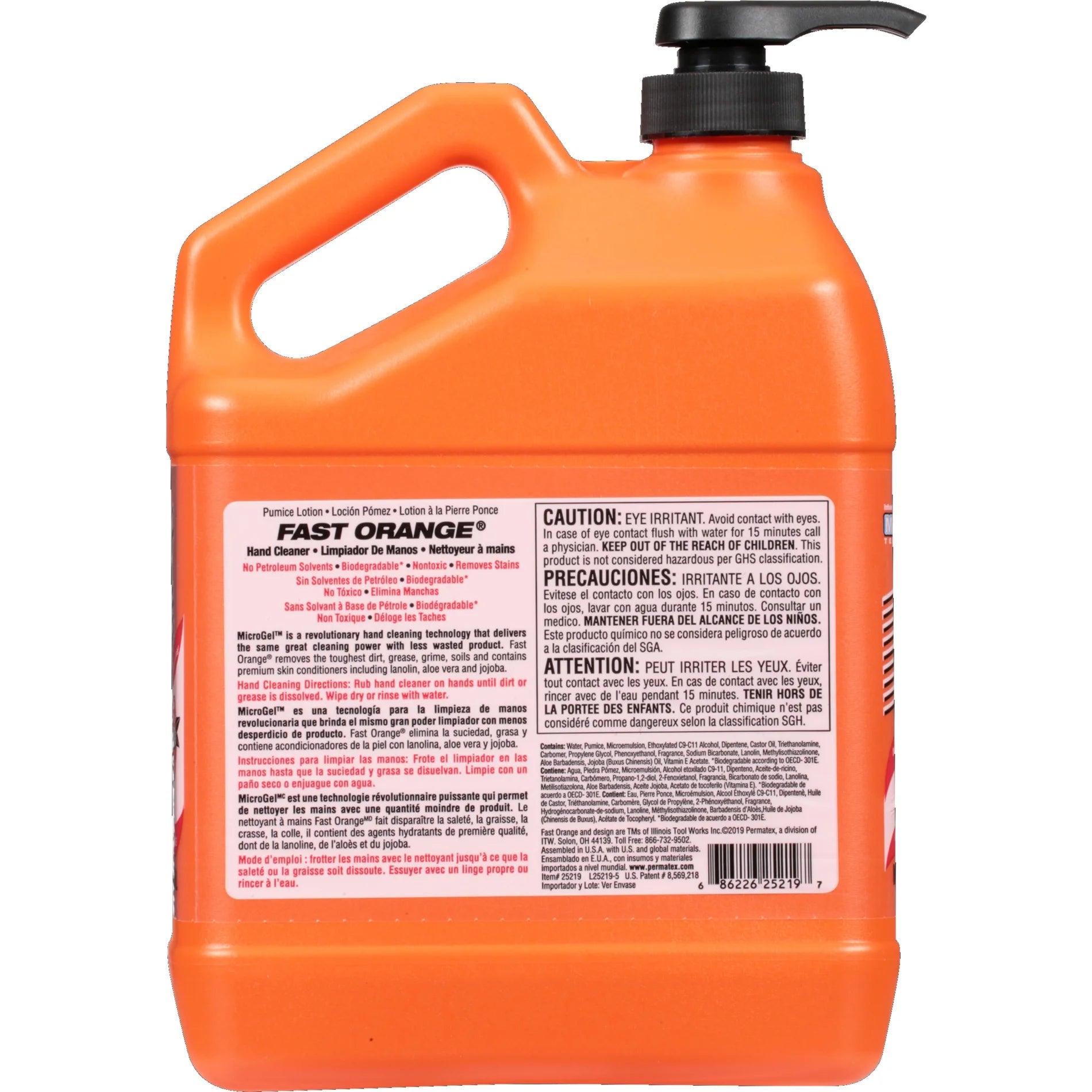 Permatex Fast Orange Pumice Hand Cleaner, 1 Gal