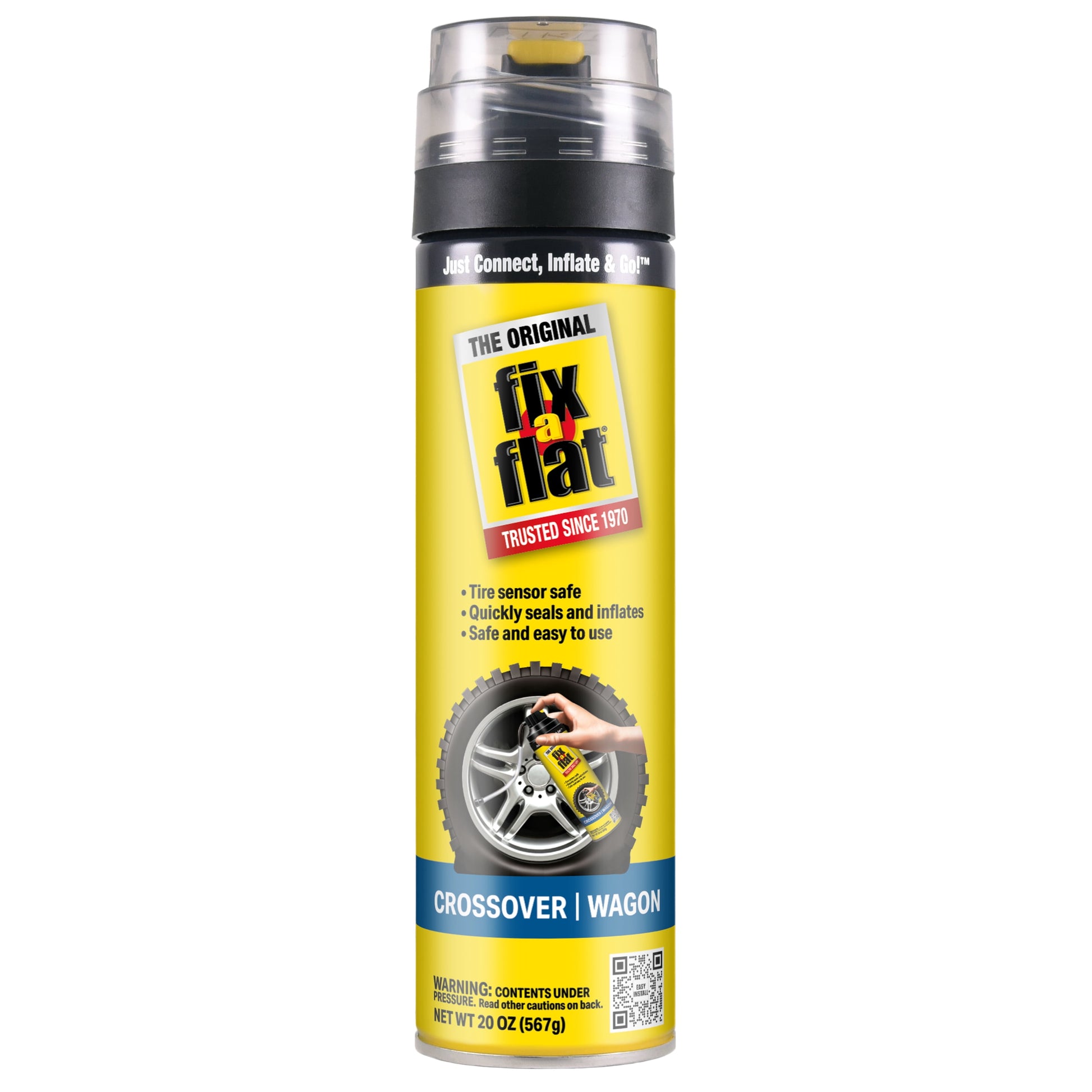Fix-A-Flat Aerosol Emergency Flat Tire Repair and Inflator, for Large Tires, Eco-Friendly Formula, Universal Fit for All Cars and Small Trucks/Suvs, 20 Oz. (Pack of 1) - S60430