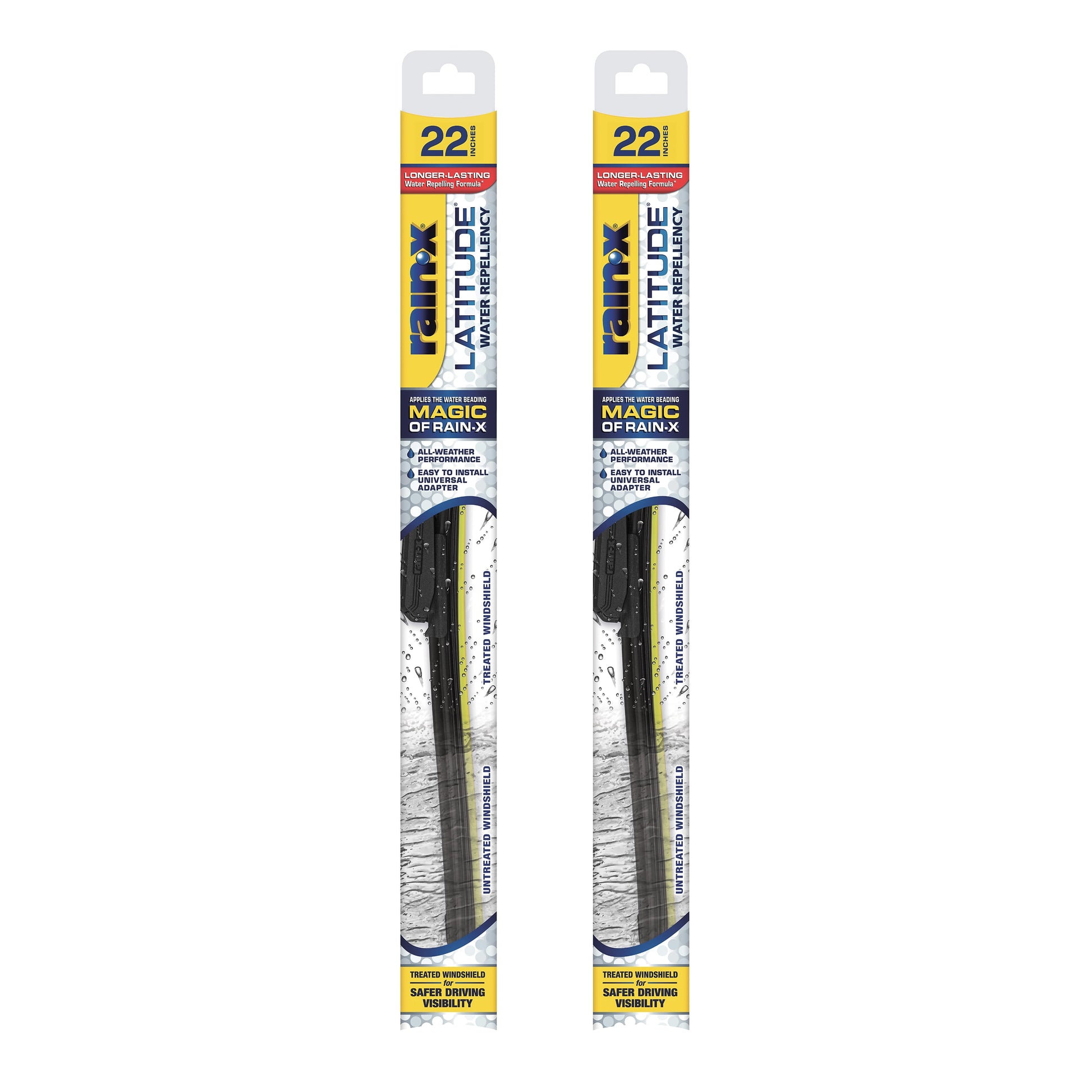 Rain-X Latitude Water Repellency Wiper Blade, 22" 2 Pack - 810165
