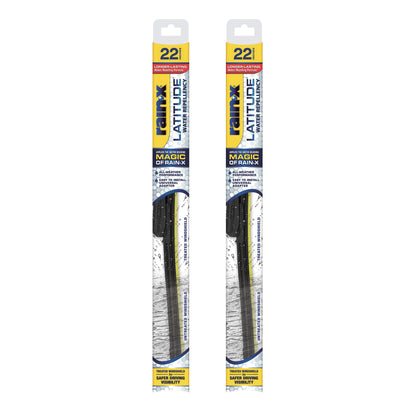 Rain-X Latitude Water Repellency Wiper Blade, 22" 2 Pack - 810165
