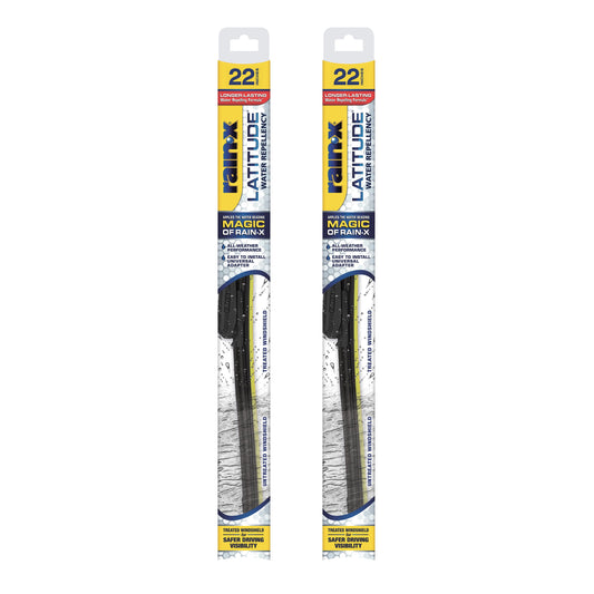 Rain-X Latitude Water Repellency Wiper Blade, 22" 2 Pack - 810165