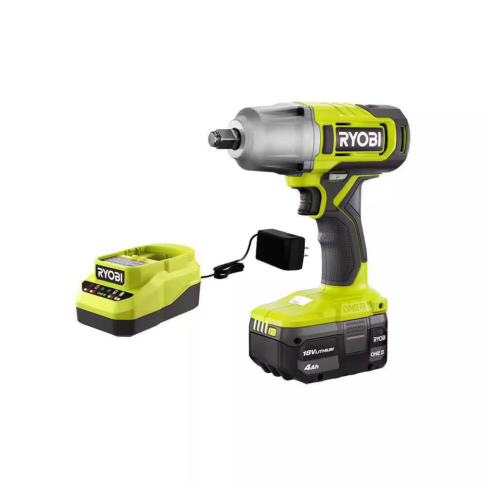 ONE+ 18V Cordless 1/2 In. Impact Wrench Kit with 4.0 Ah Battery and Charger