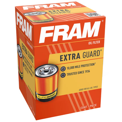 FRAM Extra Guard Oil Filter, PH3614, 10K Miles, Replacement Oil Filter Fits Select Vehicles