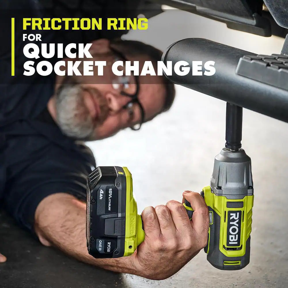 ONE+ 18V Cordless 1/2 In. Impact Wrench Kit with 4.0 Ah Battery and Charger