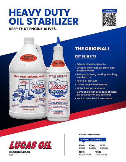 Lucas Oil 10002 Heavy Duty Oil Stabilizer One Gallon Automotive Additive