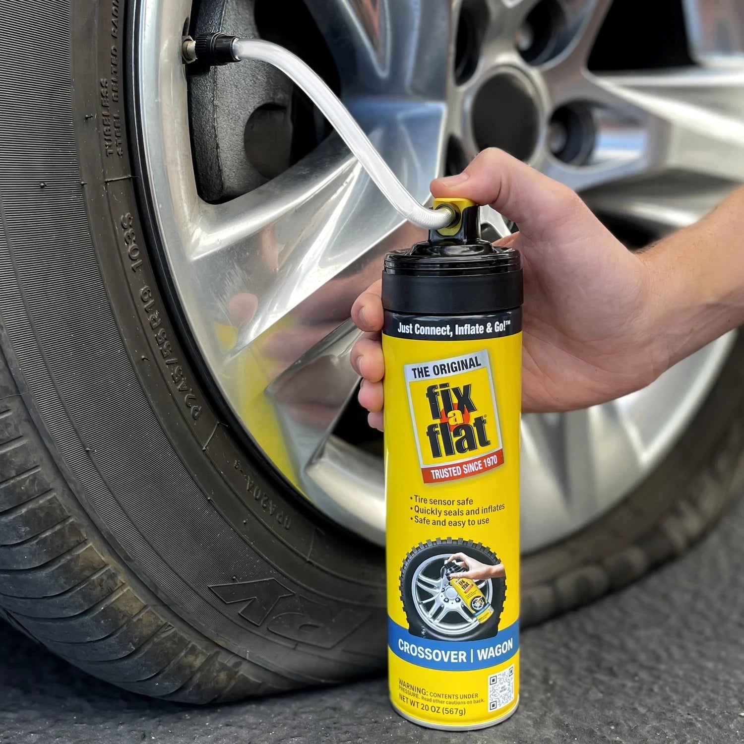 Fix-A-Flat Aerosol Emergency Flat Tire Repair and Inflator, for Large Tires, Eco-Friendly Formula, Universal Fit for All Cars and Small Trucks/Suvs, 20 Oz. (Pack of 1) - S60430
